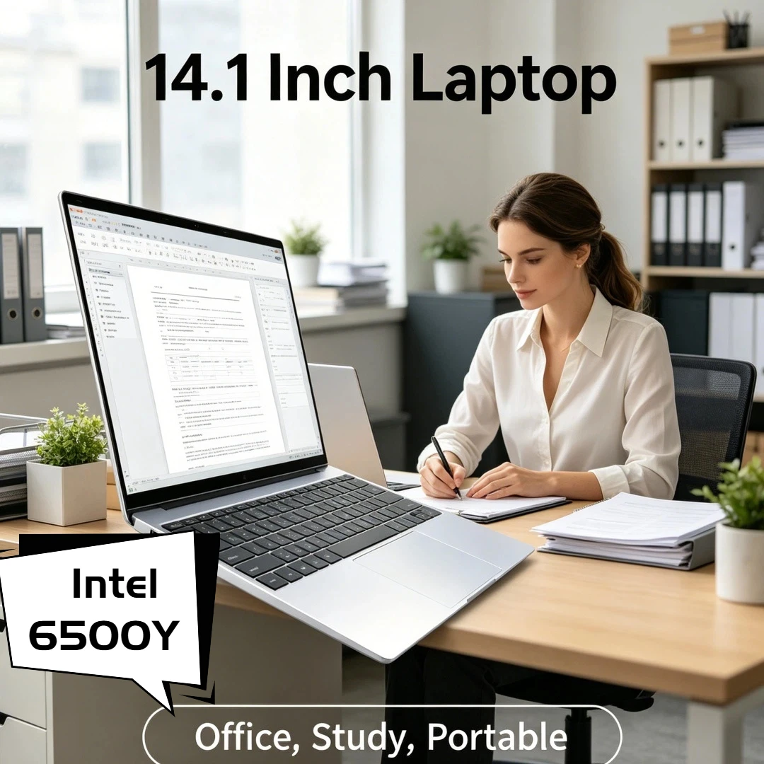 

Cost Effective 2026 New Ultra Thin Laptop 14.1 Inch Intel 6500Y Win11 16GB 32GB RAM 2TB SSD High Performance Business