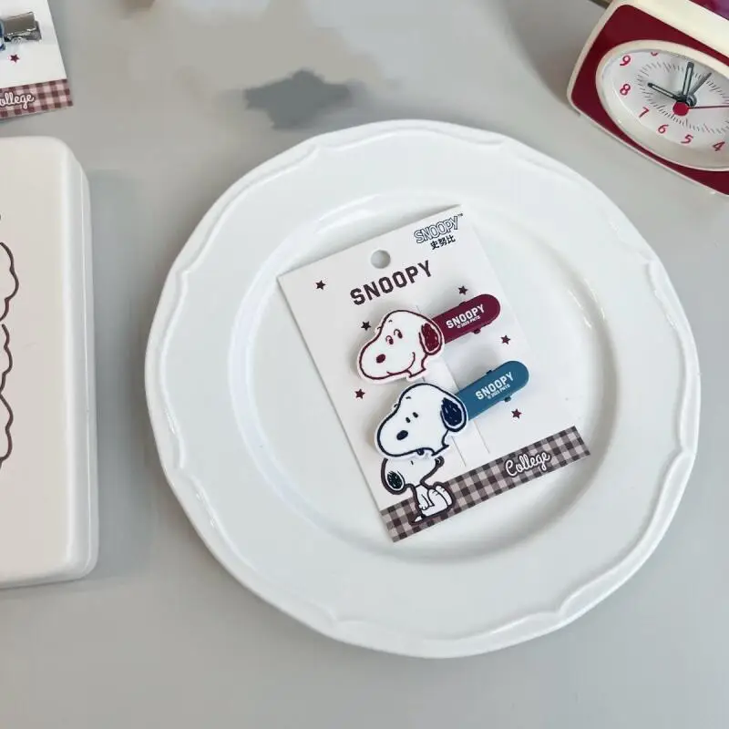 New Snoopy Cartoon Hair Clip Cute Baseball Shattered Hair Clip Kawaii Girls Sports Style Makeup Clip Hair Decoration Gift