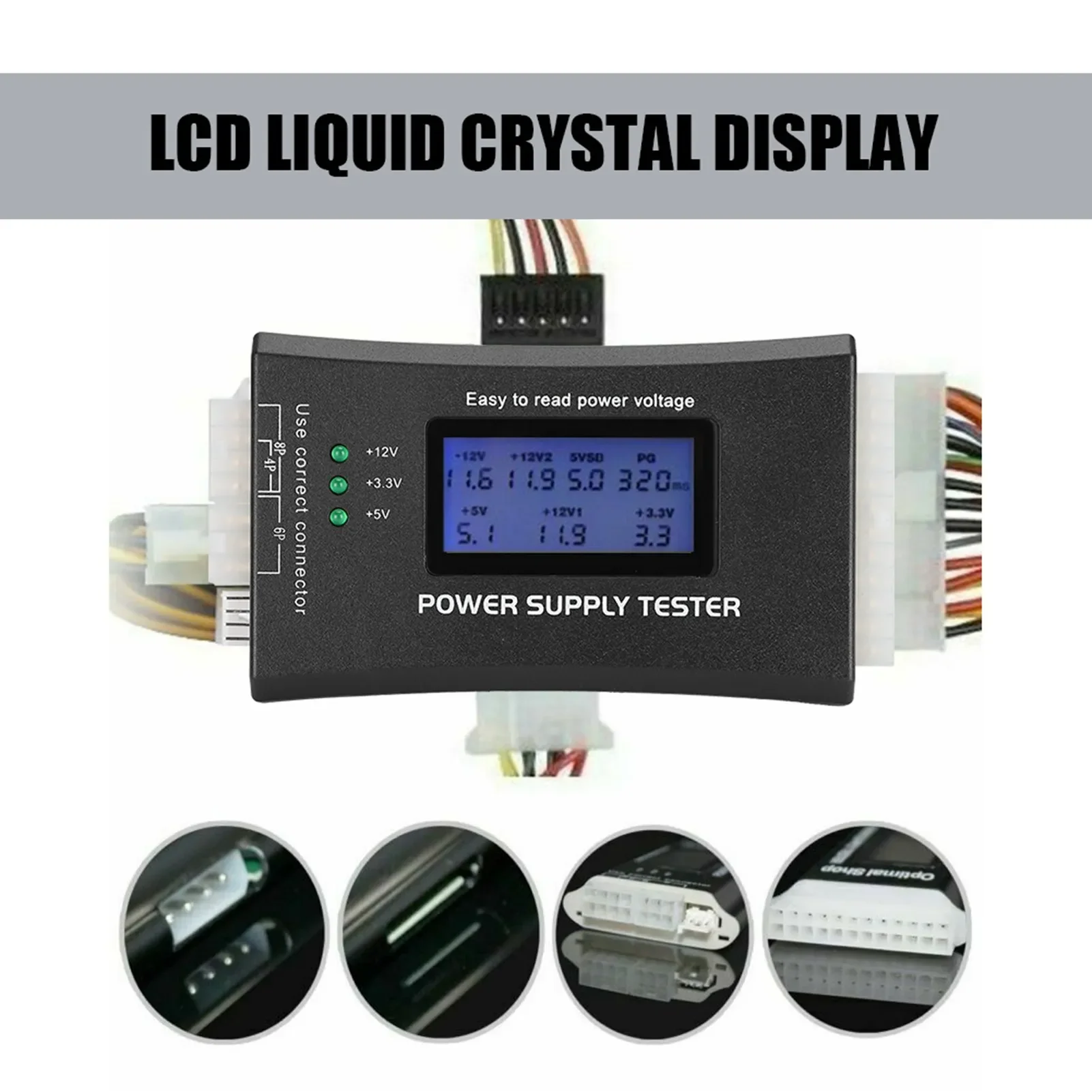 

ATX Power Supply Computer Host Inspection and Maintenance Tester Tool with LCD Display detection and maintenance tool display