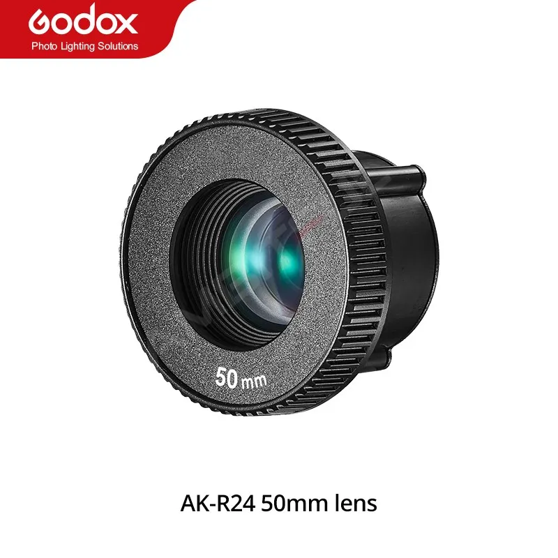Godox AK-R21 projectielens met ronde kop, Fresnel-kop en schuifset voor Godox AD200Pro, AD100Pro, V1 flitser, LC30, ML30 lamp