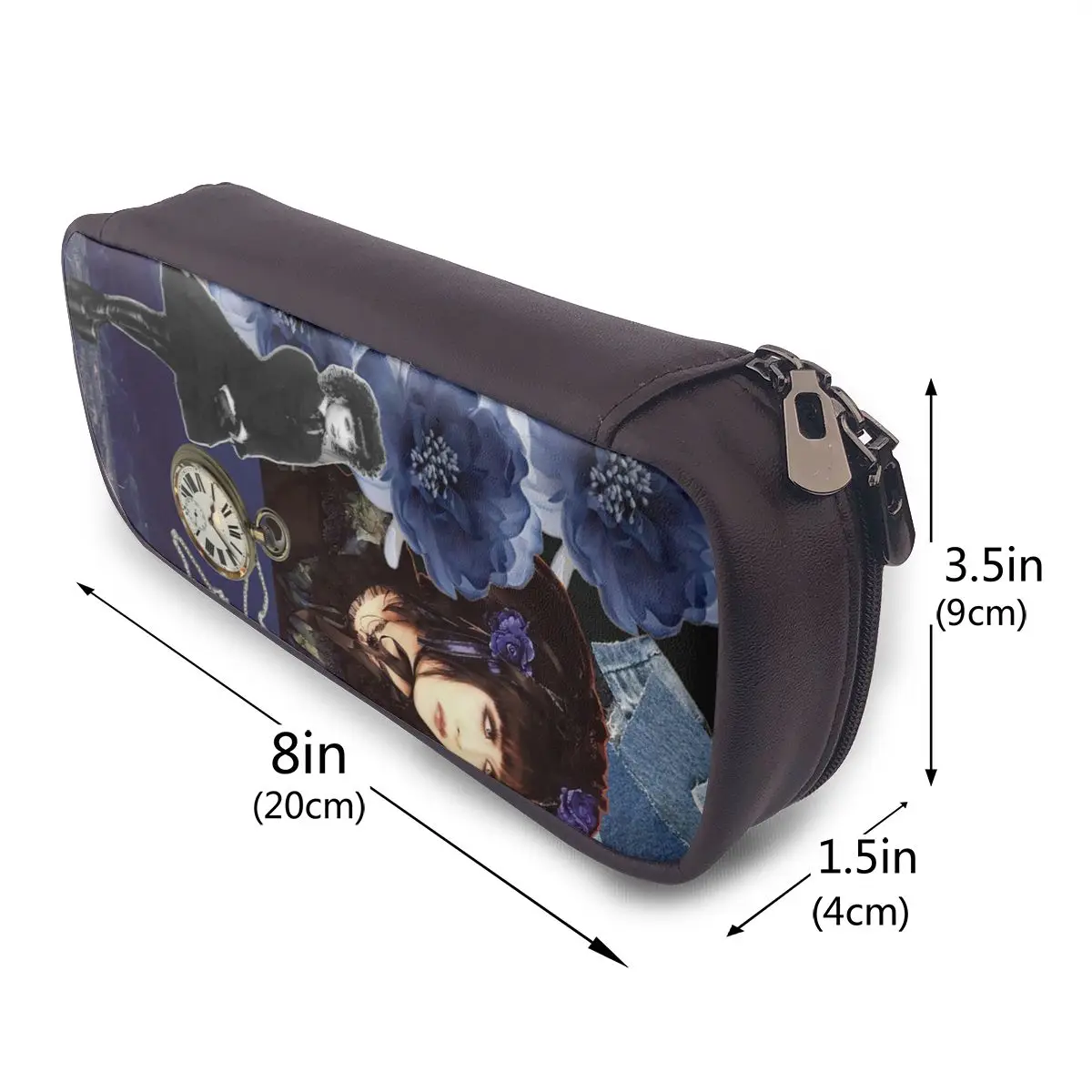 Malice Mizer Visual Kei Japanese Rock Band Gothic Leather Pencil Case Pencil Pouch Big Capacity Pen Box Pencil Bag for Boy Girl