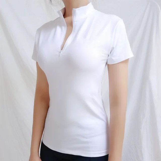 Modna odzież jeździecka T-shirt Damska koszulka z krótkim rękawem dla jeźdźczyń i jeździeńców na koniach, odzież i sprzęt.