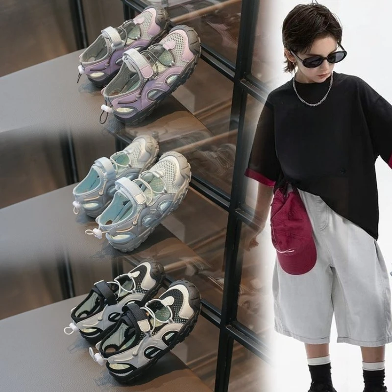 Outdoor Girl Running Sneakers Summer Hollow-out Boy Causal Breathable Sandals for School Kids Lightweight Children Sports Shoes