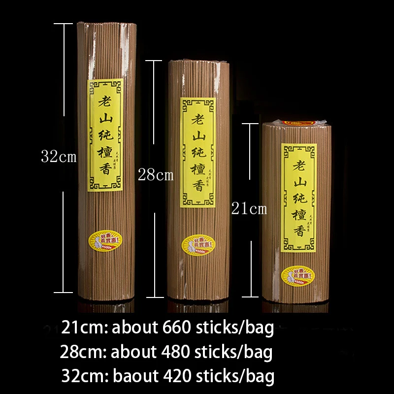 YXYMCF Natural 500g Sandalwood Sticks Incense 21cm/28cm/32cm Lying Stick Fragrance Home Room Pray Buddha Incense Aromatherapy