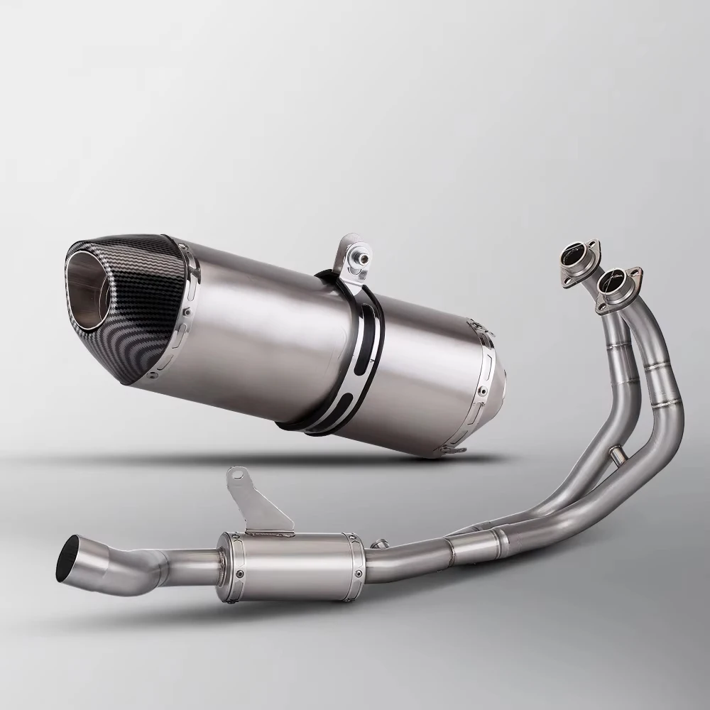 Volle System 2021-2023 Motorrad Auspuff eine R77 Escape Front Link Rohr Schalldämpfer DB Killer Für R7 MT07 FZ07