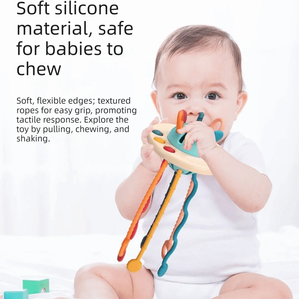 BPA Free Montessori Sensory Pull String Design Sensory Development Finger Grasp Training Grasp Training Teething Function