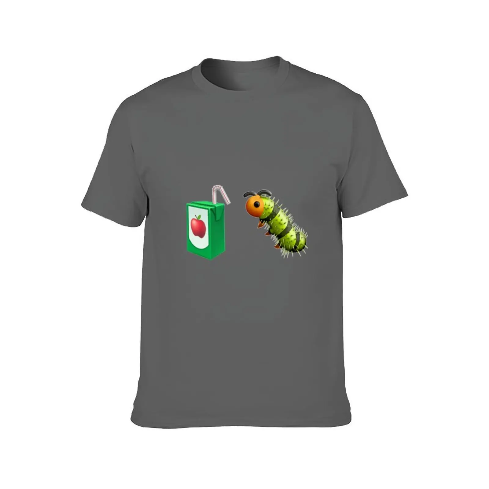 Caterpillar and Apple Juice Emoji Combination T-Shirt anime t shirts sublime clothes Men's t-shirts