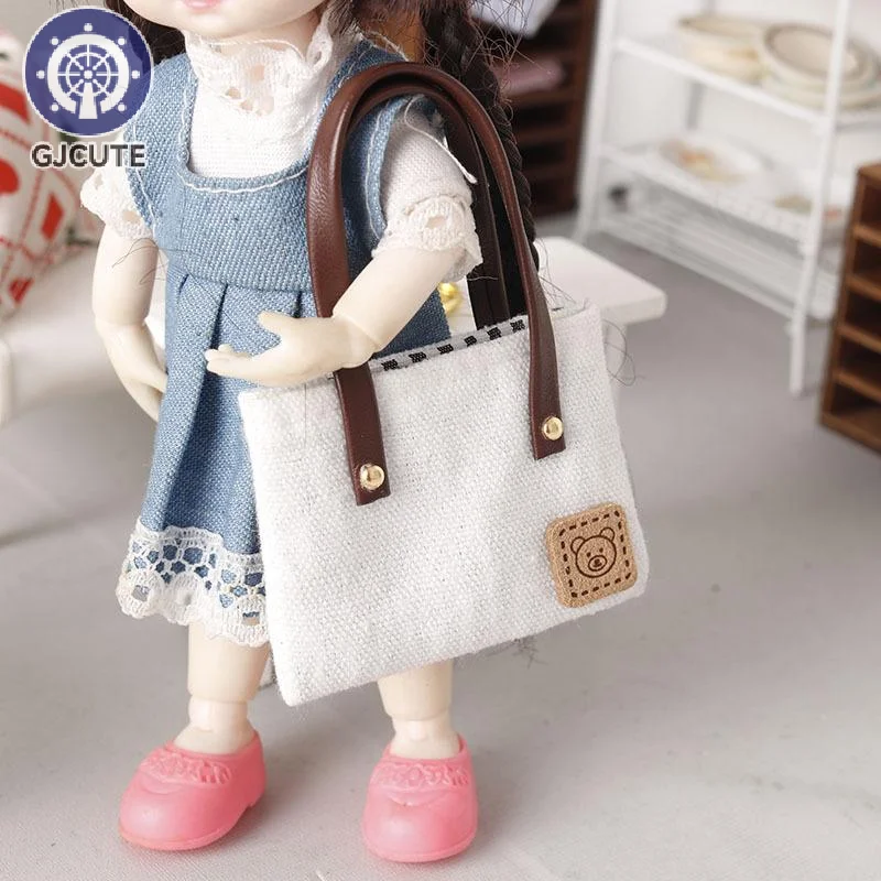 ドールハウスミニシミュレーションキャンバスバッグショルダーバッグ人形服アクセサリーマイクロシーン装飾ごっこ遊びおもちゃ