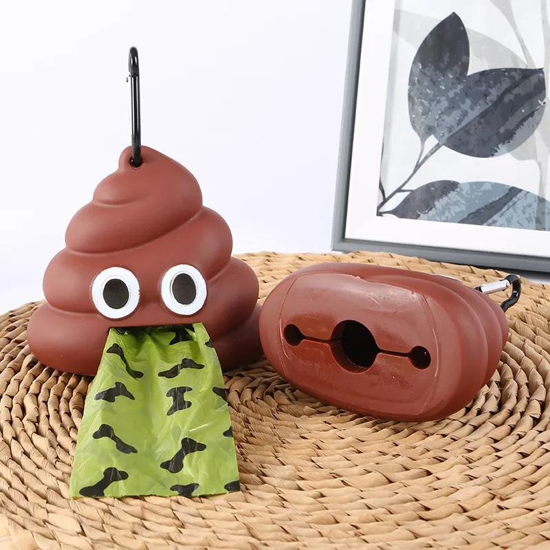 Outdoor Portable Pet Dog Waste Bag Dispenser Poop Bag Loader Cleaning Tool Pet Products Fecal Shape Dung Bags Storage Box