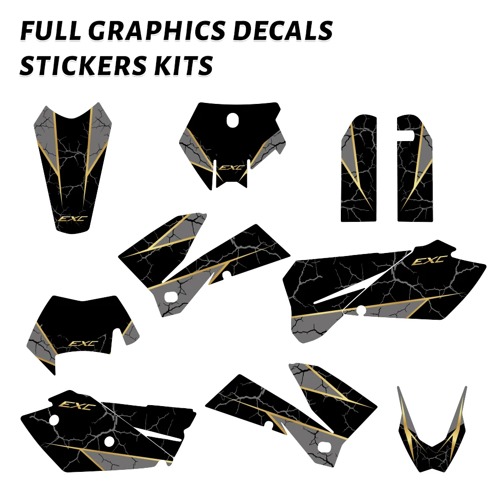 

Motorcycle Graphics Background Decals Decoration Sticker Kits Fit for EXC 125 200 250 300 400 450 525 2005 2006 2007