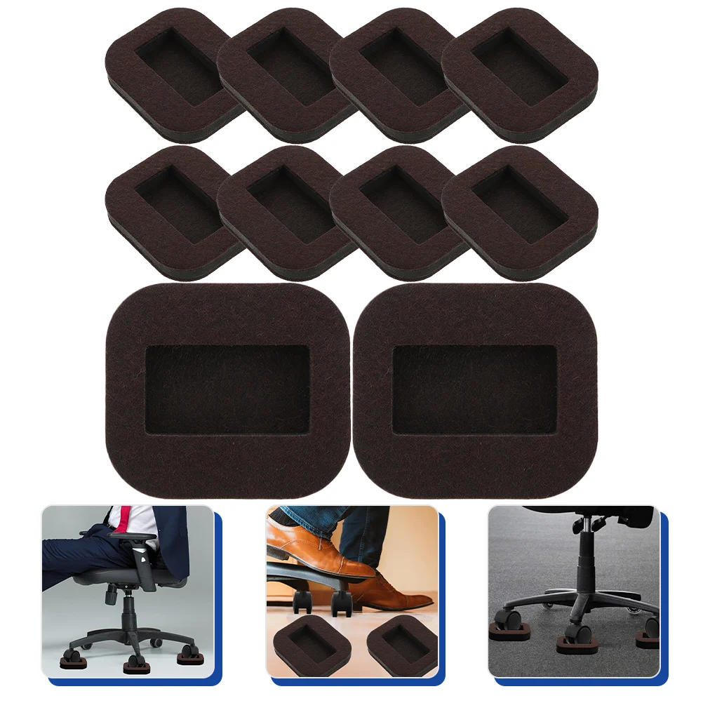 10 Pcs Wheel Fixing Pad Furniture Pads Felt Protector Chair Caster Cup Casters for Coasters Stoppers