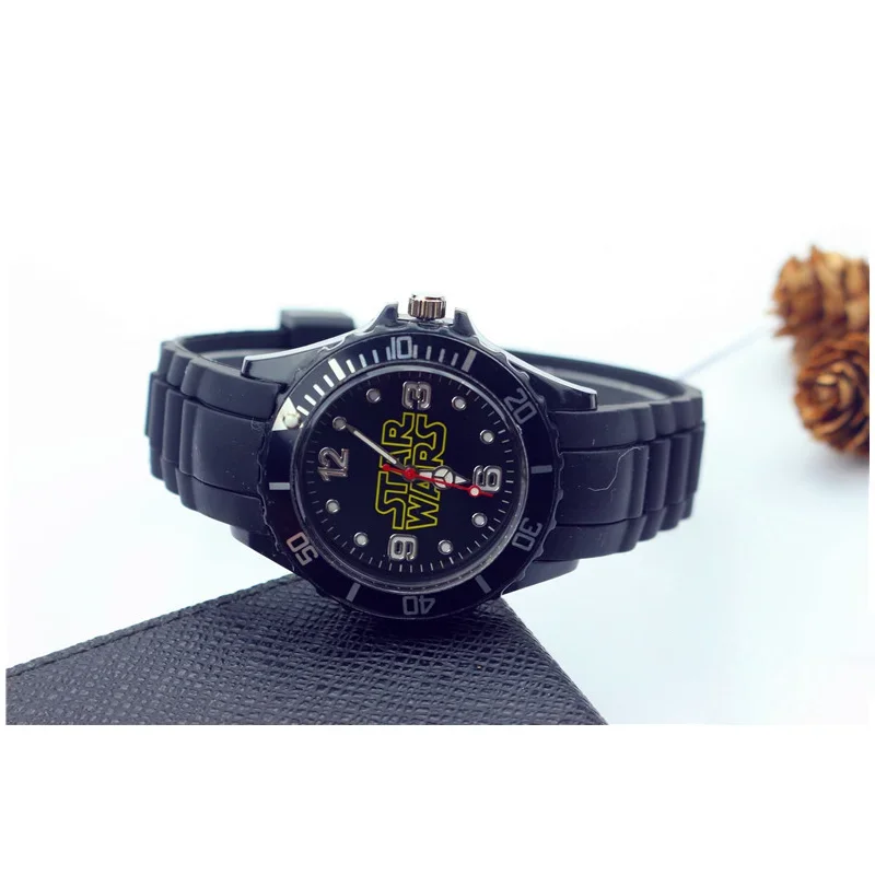 Star Wars Watch Cartoon Silicone Strap Quartz Watches Fashion Creative Kids Sports Wristwatches Student Casual Clock Toy Gifts