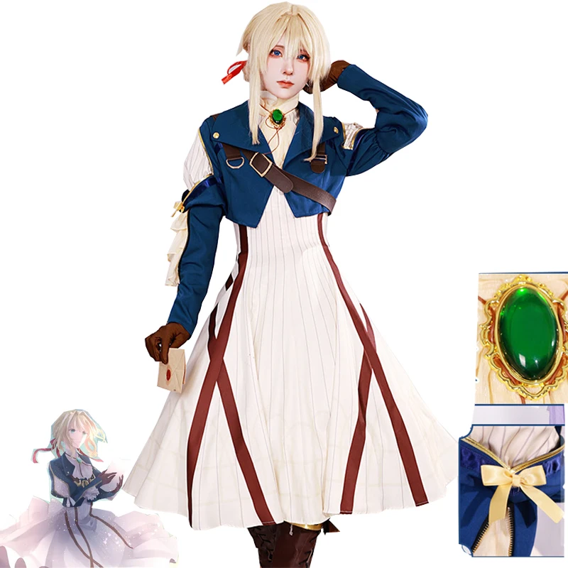 

XS-XXXL Violet Evergarden Cosplay Costume Dress Anime Outfits Women Halloween Uniform Carnival Clothes Suits Cos