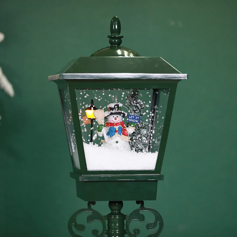 Simulation cast iron flower design Christmas decoration snow light outdoor park street decoration retro Christmas lamp post