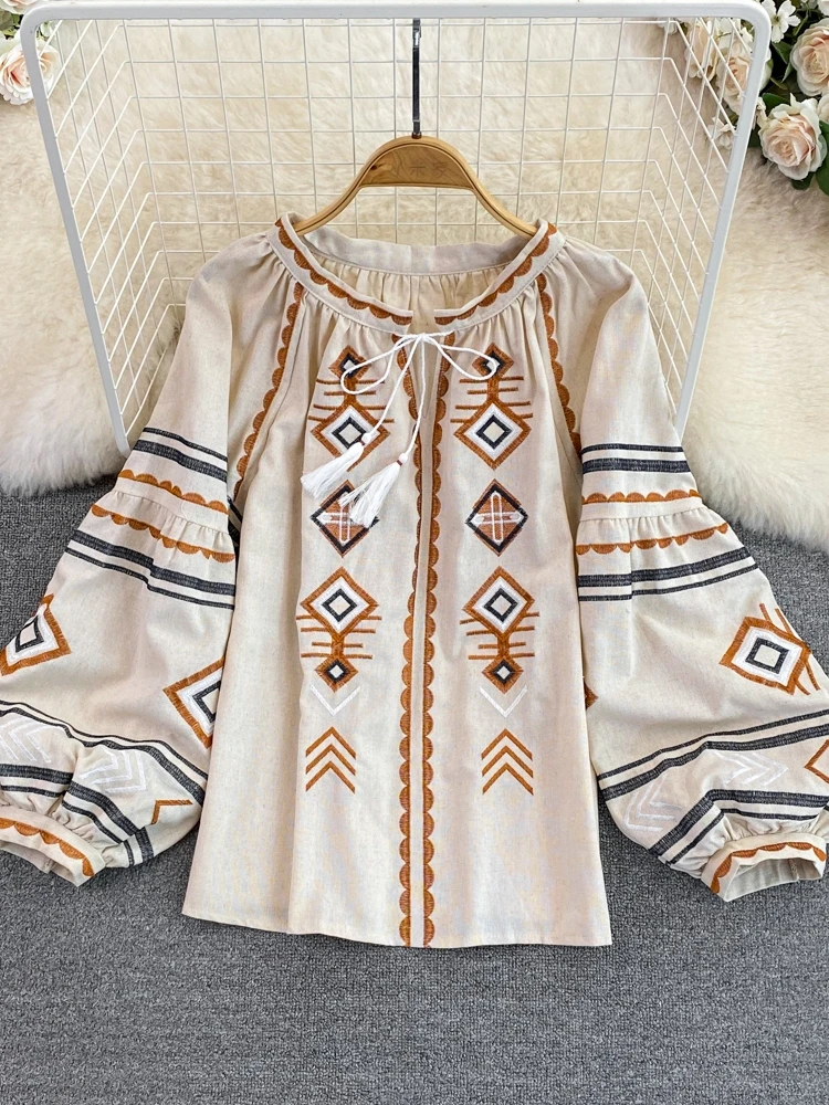 Frühling Herbst Lose Laterne Sve runde Ne Gestickte Abnehmen Puppe Top frauen Pullover irt Koreanische Sle Pendeln Wind