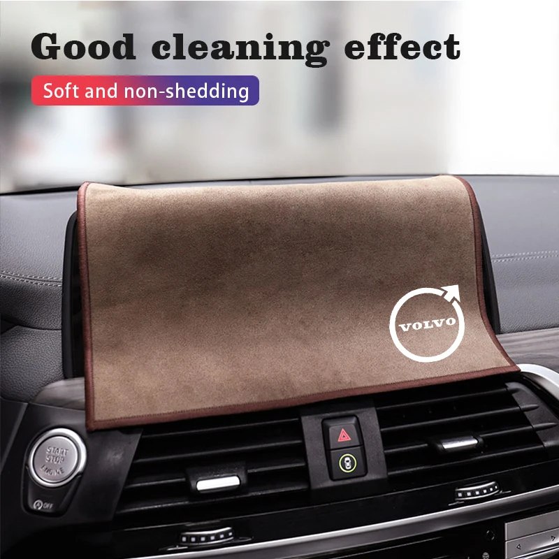 Microfiber Towel Car Logo Auto Cleaning Care Accessories For Volvo V90 XC90 XC60 V60 V40 S60 T6 C30 V50 V70 S90 XC40 S80 Olestar