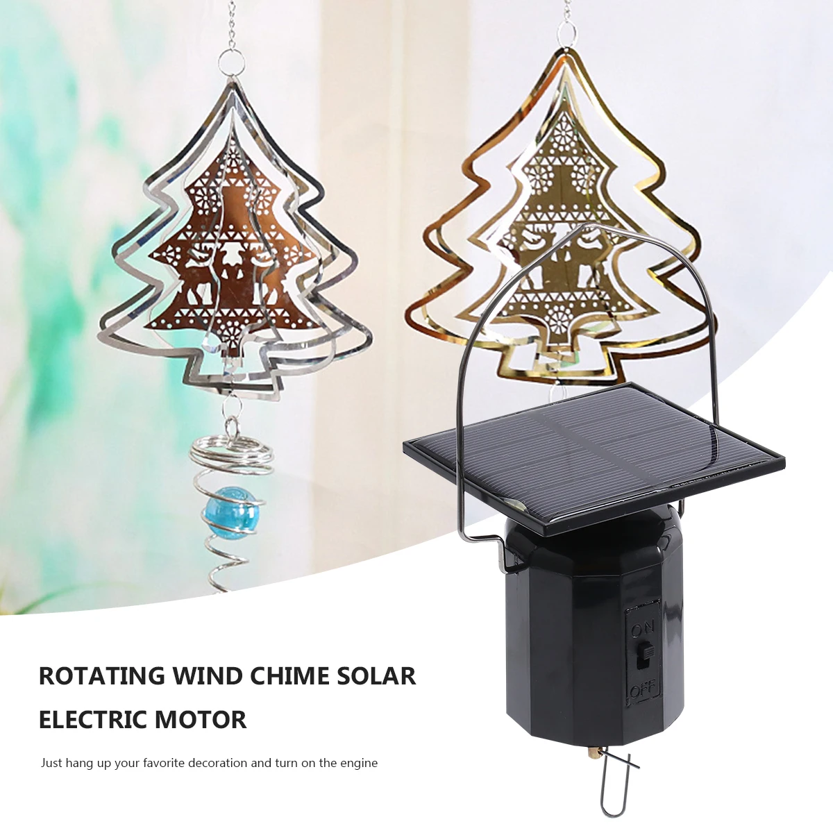 

Solar Motor for Wind Chime Windspinner Rotating Black Hanging Design Easy On Off Premium Material Practical Use