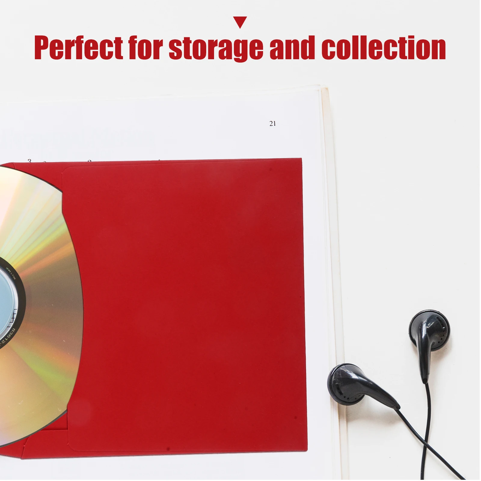 

20 Sheets Red CD DVD Kraft Paper Sleeves for Wedding Photography Advertising Sturdy Storage Envelopes Protecting Discs