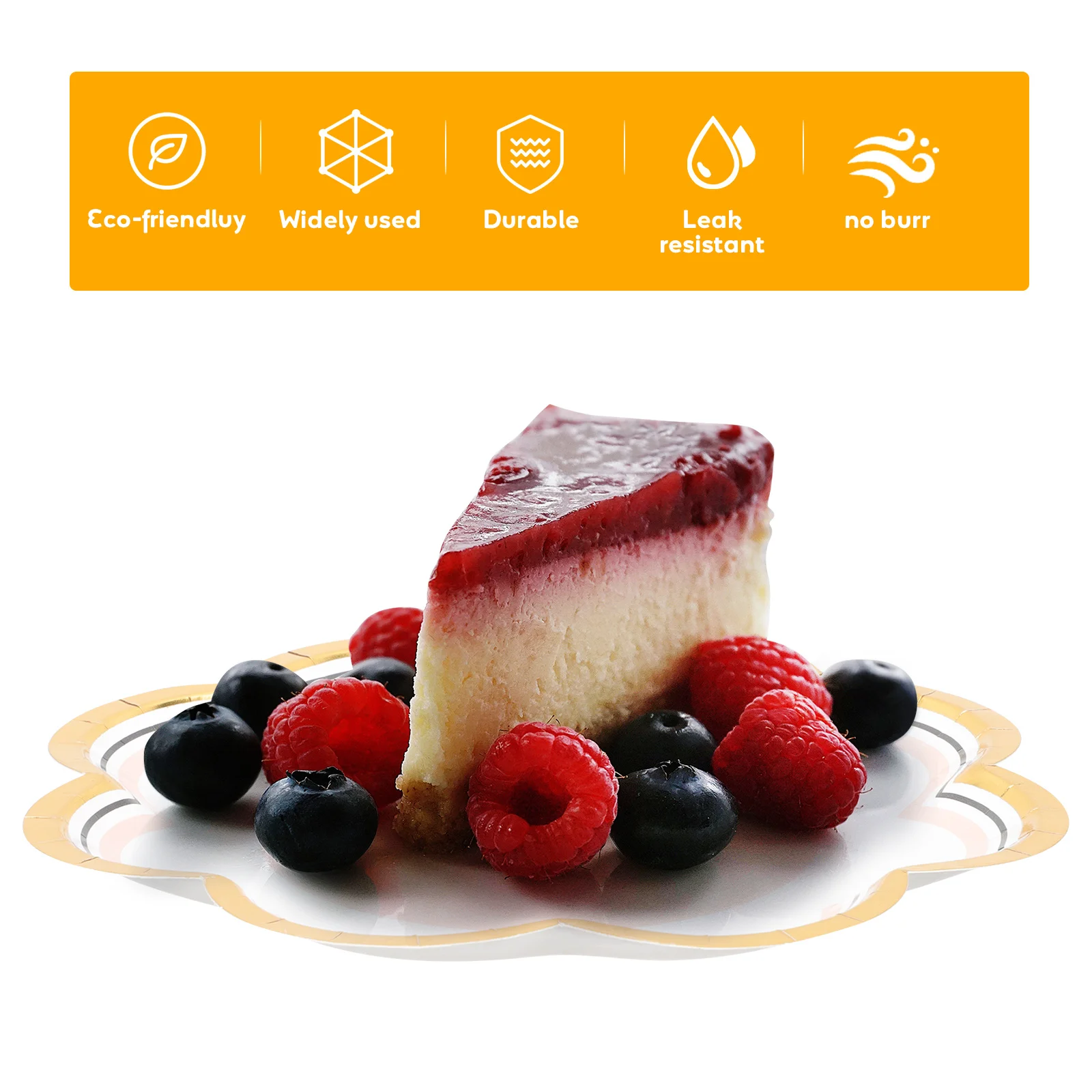 

20pcs Petal Paper Lightweight Disposable Dessert Plates For Party Gathering Tropical Events Appetizer Small Paper Plates