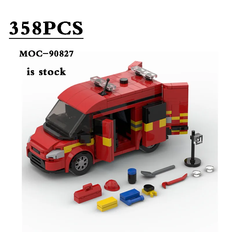 MOC-90827 Transport Vrachtwagen Stad Brandweeronderzoek Reddingswagen 358 Stuks Kids Bouwsteen Speelgoed Diy Kerstcadeaus Verjaardagscadeau