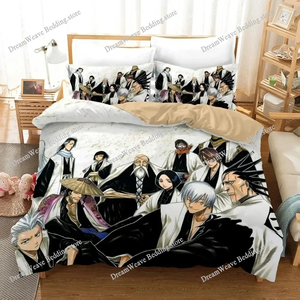 

Anime Bleach Toushirou Ichigo Duvet Cover Pillowcase Bedding Set Double Twin Full Queen King Adult Kids Bedclothes Quilt Cover