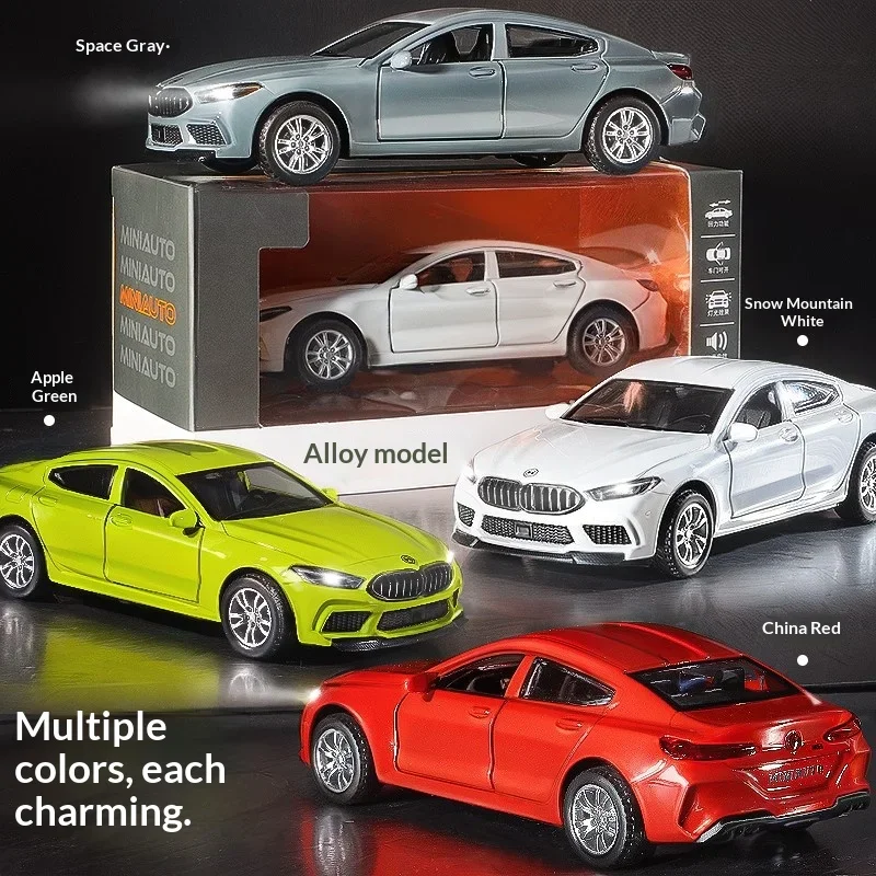 Scale 1:32 M8 Car Model Toy Diecast Alloy Doors Opened Music Light Pull Back Simulation Police Cars Toys  for Kids Presents