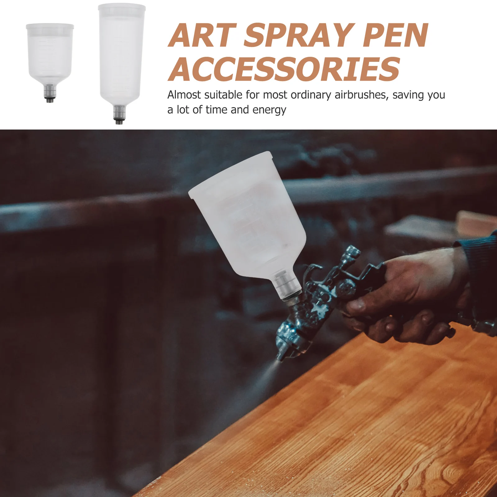 

2PCS Airbrush Paint Cups Dismountable Bottles Refillable Containers Clear Jar Split type Easy Clean Lightweight Portable Model