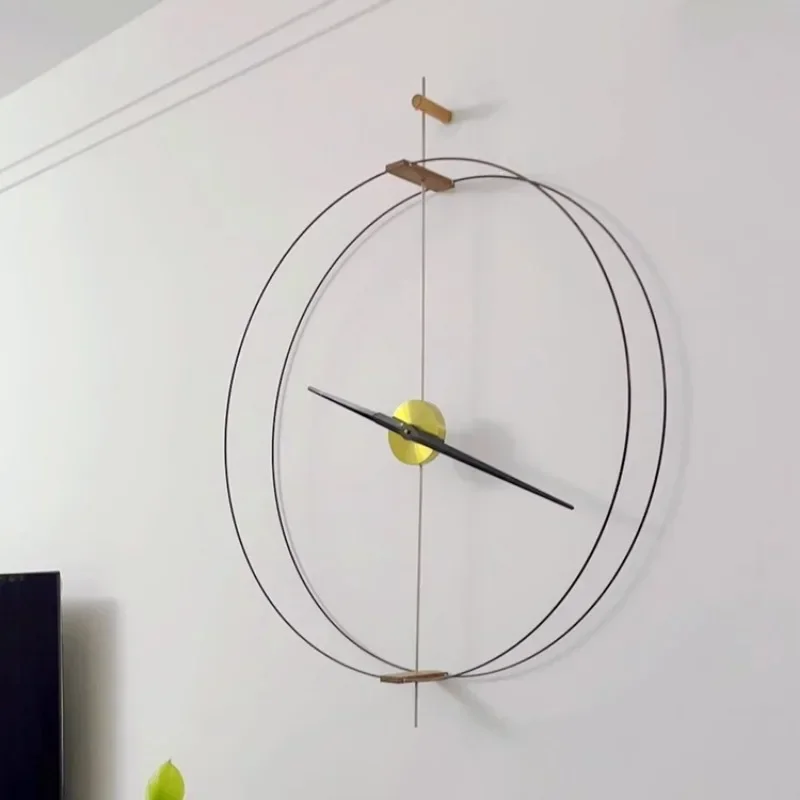 ​No Drill Installation Modern Large Wall Clock Nordic Minimalist Design Silent Quartz Movement Living Room Dining Room Decor​