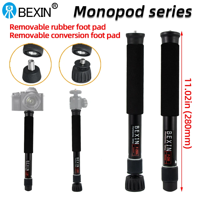 BEXIN P256 Professional การถ่ายภาพ Monopod สะดวกมือถือ Monopod อลูมิเนียม Telescopic Cane สำหรับกล้อง SLR
