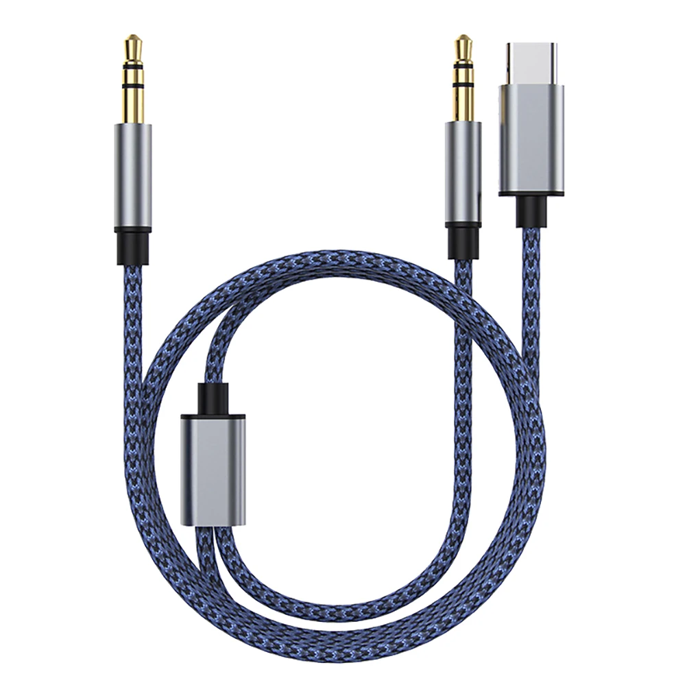 

Aux Audio Cable 3.5mm Jack USB Converter Cord for Car Stereos Vehicle Music Phone Home Use Durable Woven Wire Body Multi