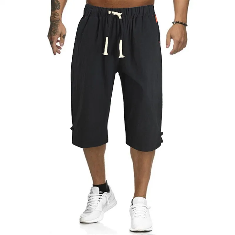 

2025 Slim Casual orts for Men Large Size Neutral Beach Wear Straight Leg mid Waist Trousers Durable Pure Color