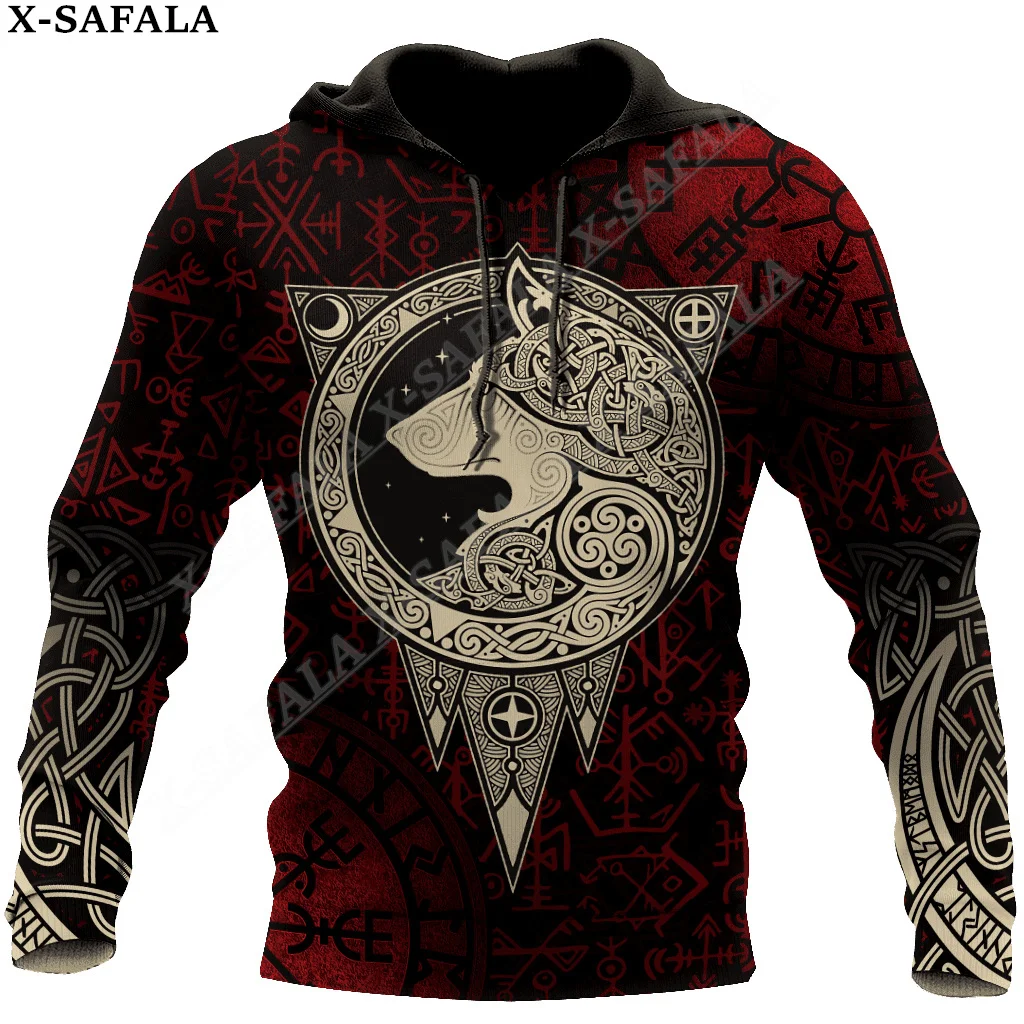 Hot Tattoo Symbol Fenri Wolf 3D Print Zipper Hoodie Man Female Pullover Sweatshirt Hooded Jacket Jersey Tracksuits-1