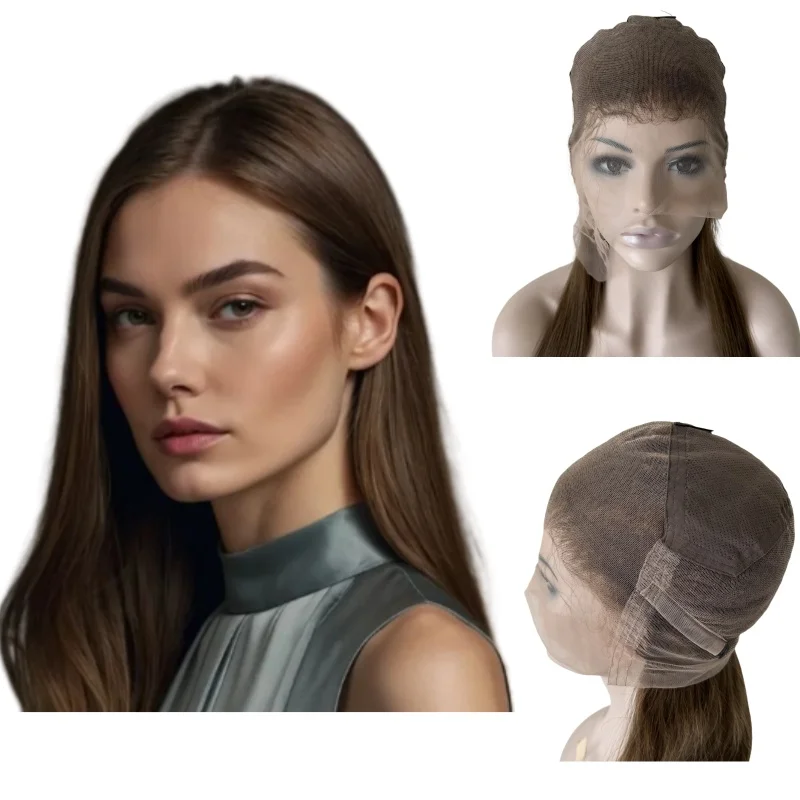 

16-дюймовые # 6-цветный парик из натуральных волос на шнурке для женщин