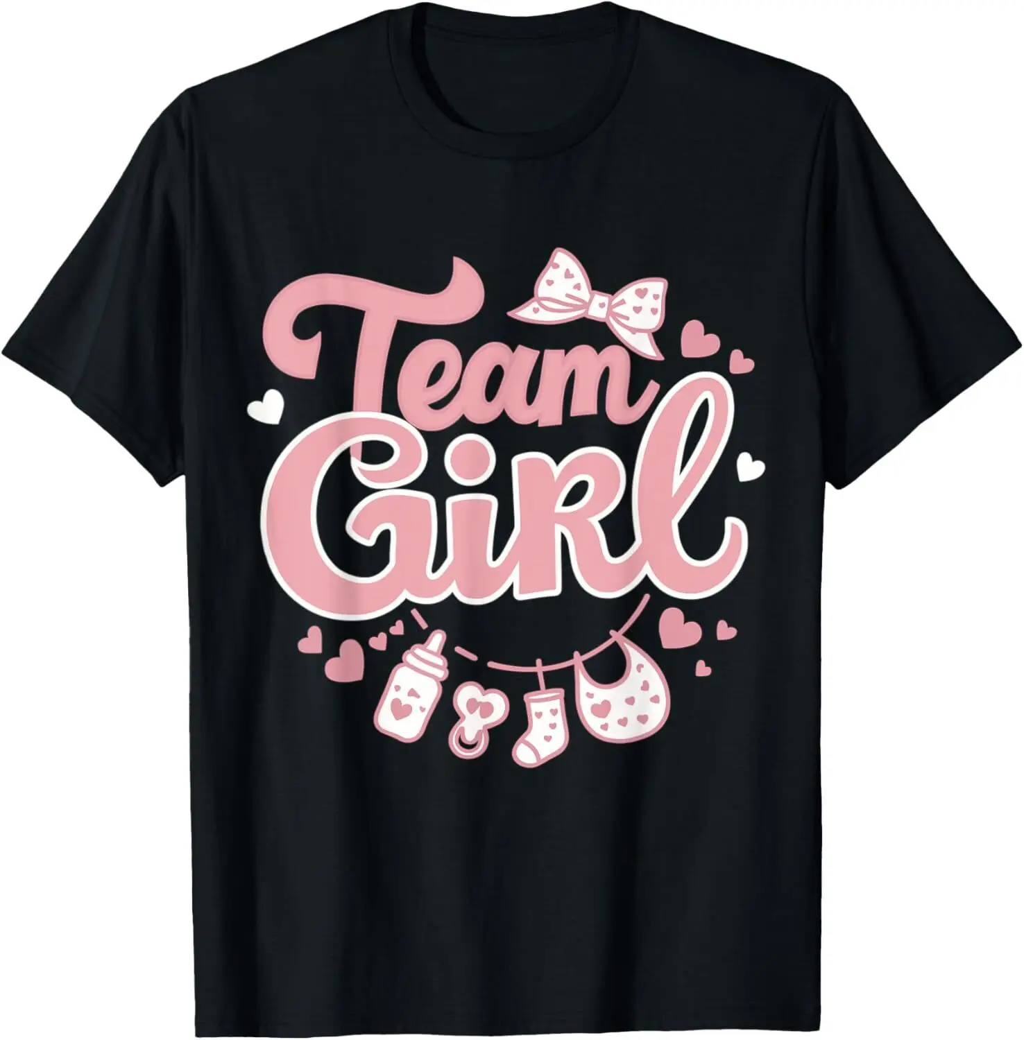 Gender Reveal Party Team Girl Baby Announcement T-Shirt