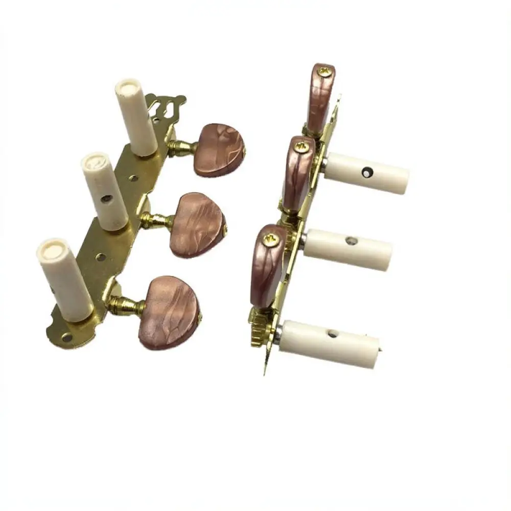 Gold Plated Guitar Machine Heads 3L3R Tuning Pegs Brown Agate Look Knobs Professional Electric Guitar Components