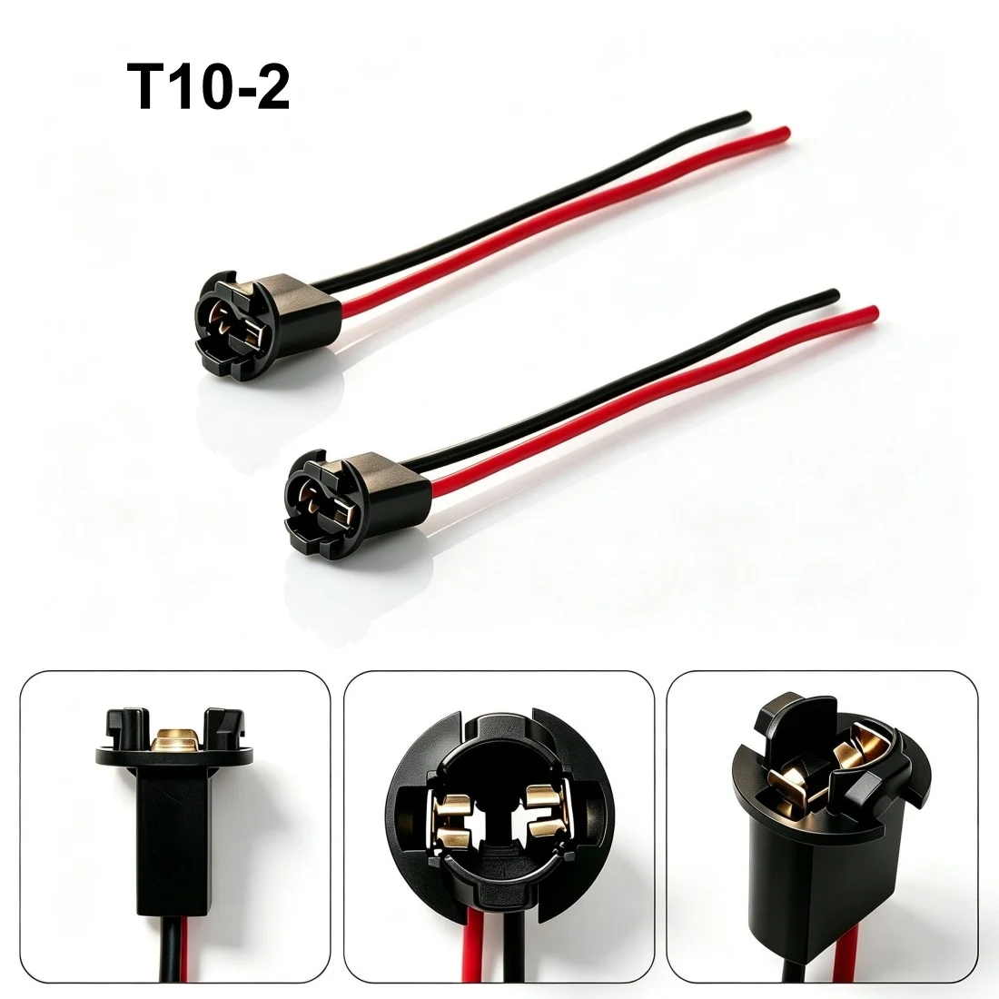 2 Stück Auto-LKW-LED-Lampen, Glühbirnen, Keilhalterung, Sockel T10 T13 T15 194 W5W 158 285, Verlängerungsadapter, Steckdosen – Detail 5
