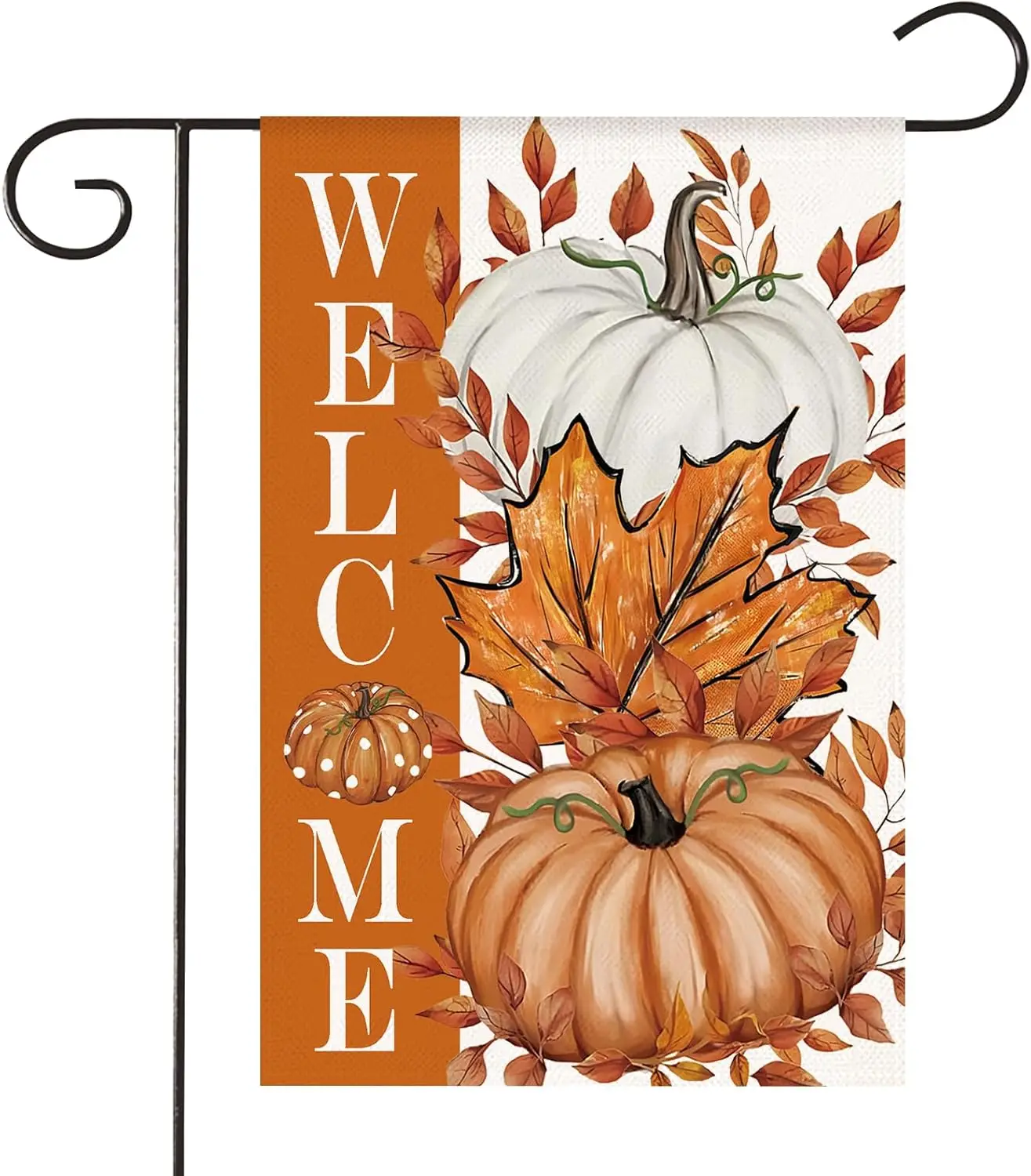 HOMFREEST Pumpkin Fall Garden Flag 12x18 Inch Double Sided for Outside Burlap Welcome Autumn Seasonal Thanksgiving Small Fla UUN