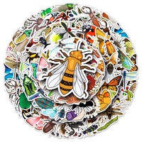 50/110Pcs Insect Graffiti Sticker Butterfly Spider Children's Stickers for DIY Skateboard Water Cup Luggage Waterproof Kids Gift