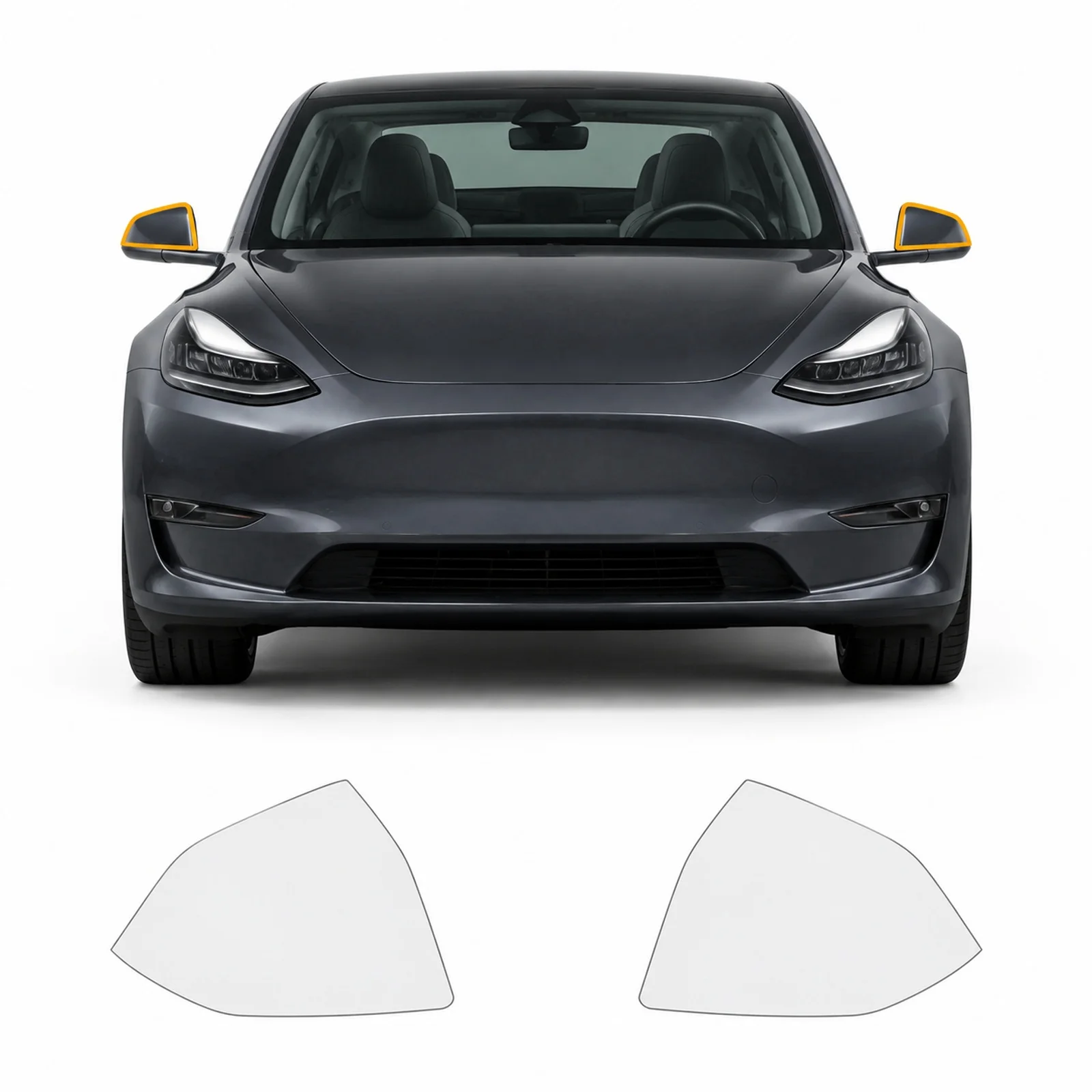 Trimova Rearview Mirror PPF for Tesla Model Y 2020-2023, 8.5Mil Clear TPU Pre-Cut Paint Protection Film Custom Fit Surface Guard
