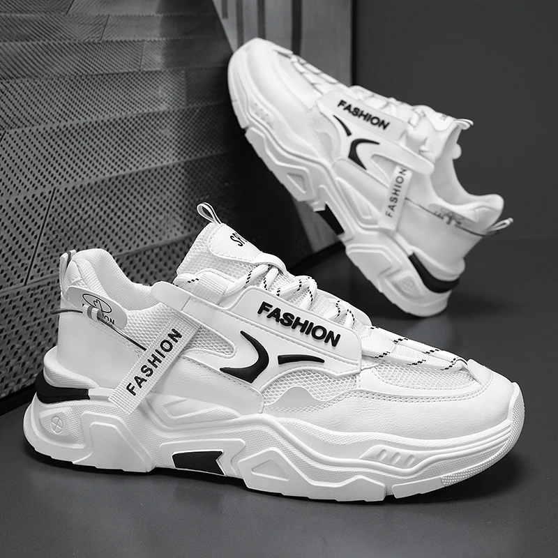 

Men's thick-sole casual sports shoes four season breathable soft-sole non-slip comfort outdoor running shoes mesh youth sneakers