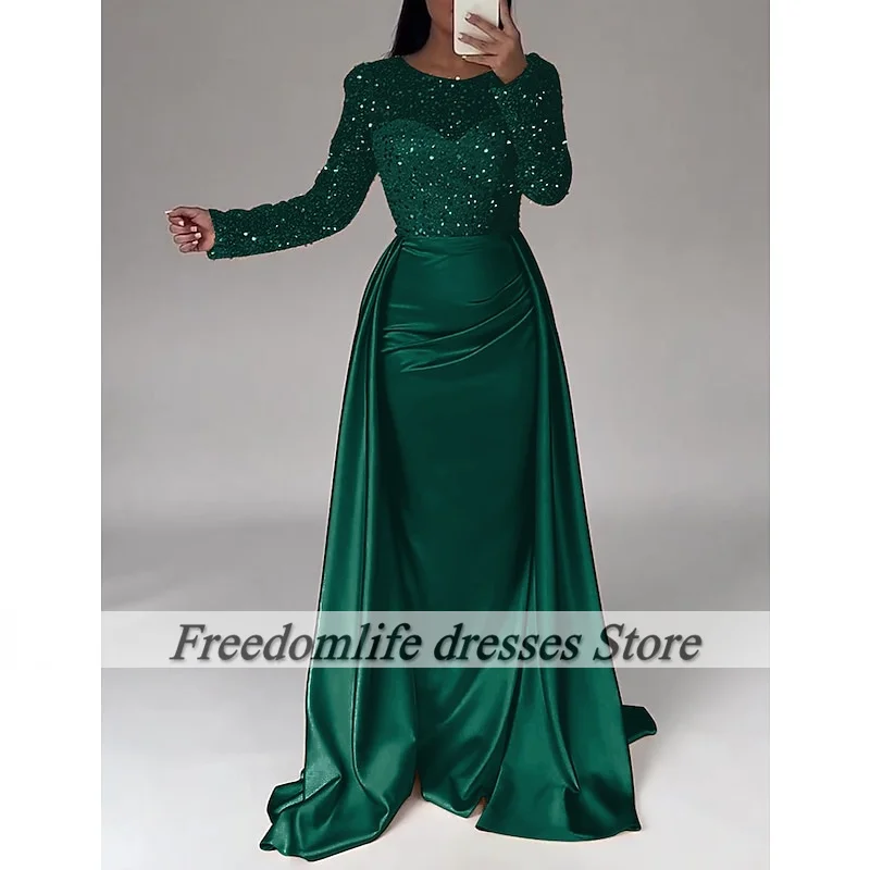 Arabic Dubai Mermaid Evening Dress Woman Elegant Long Sleeve Mermiad Wedding Reception Party Gown Formal Dresses Customized