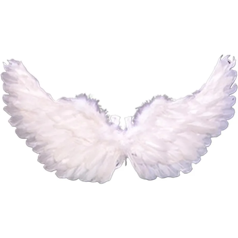 Creative Angel Feather Wings with Elastic Straps Bright Color Lightweight Wings Cosplay Costume Props Halloween Supplies