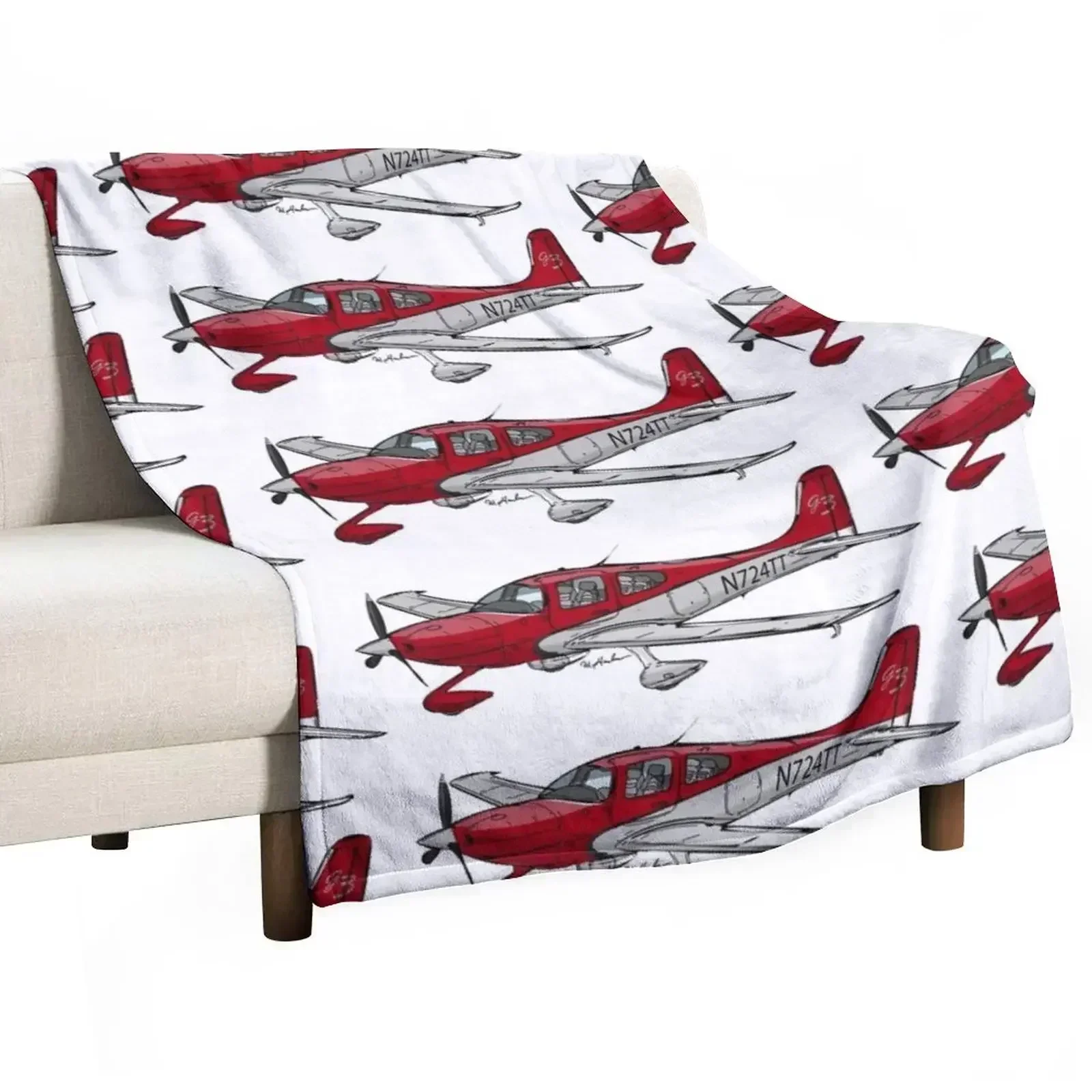 New Cirrus SR-22 N724TT Throw Blanket Decorative Sofa Baby Polar Blankets