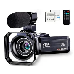 4K Ultra HD Video Camera 30MP WiFi DV Camcorder Digital Video Camera 270 Degree Rotation Touch Screen 16X Digital Zoom Camera