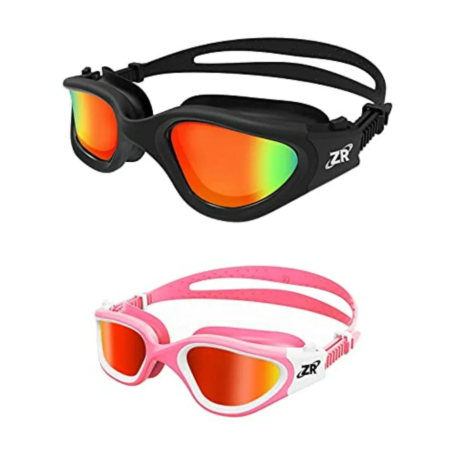 

and adult polarized swim goggles for outdoor swimming, polycarbonate lens, black frame, UV protection and anti-fog coating