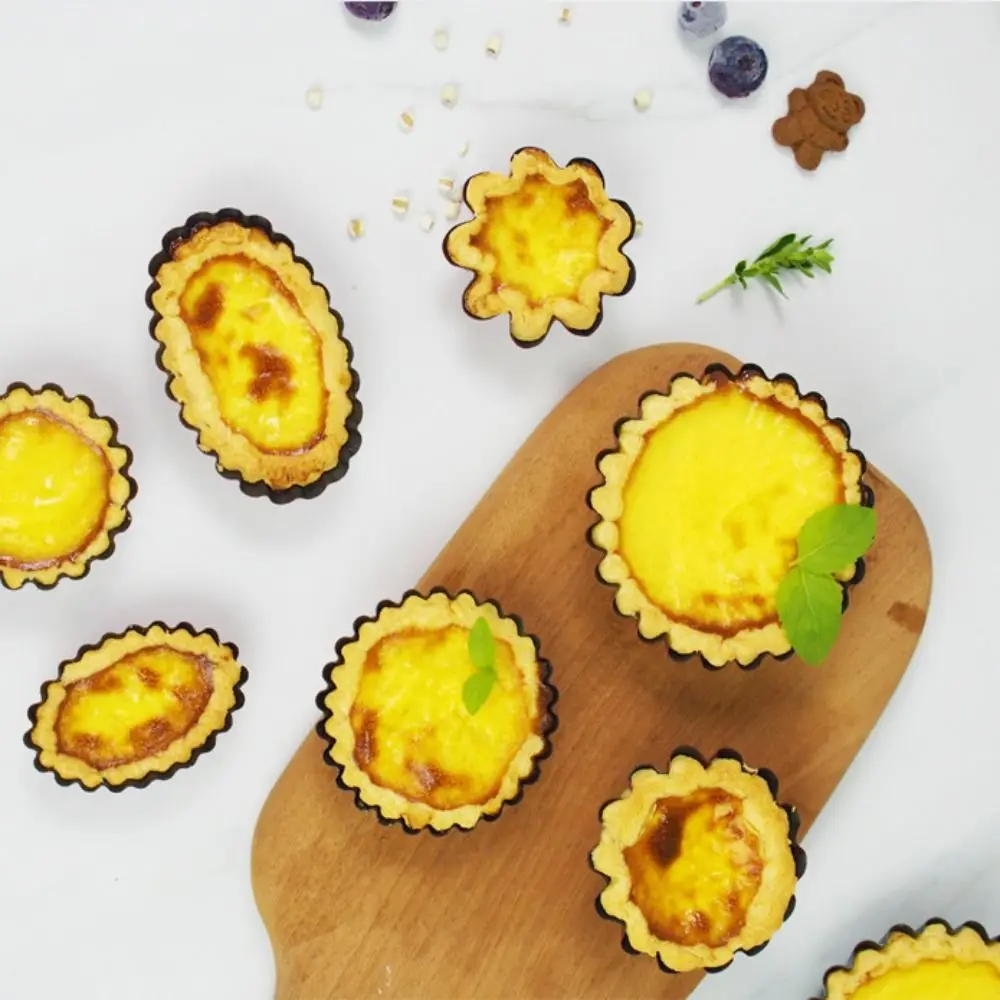 Muffin Cup Carbon Steel Egg Tart Molds Mini Non-stick Cake Mold Reusable Creative Tartlet Baking Mold Cupcake Egg Tart