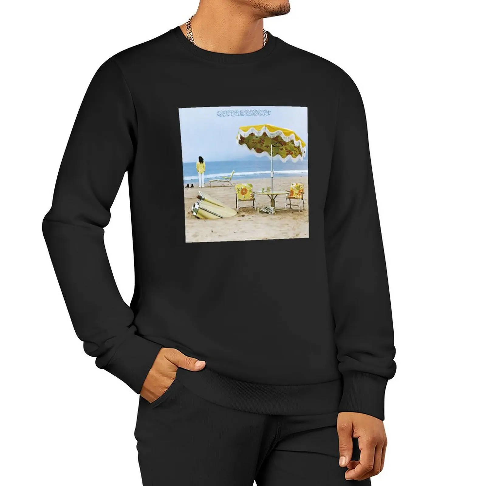 

Neil Young On the Beach Album Cover Art Clic Pullover Hoodie korean style clothes streetwear men new hoodies and sweatshirts