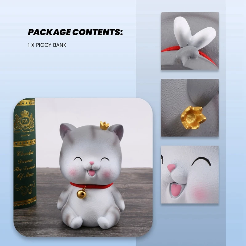 New Cute Cat Decorative Saving Bank,Home Decoration Coin Bank Money Piggy Bank Help Form Right Money Habits