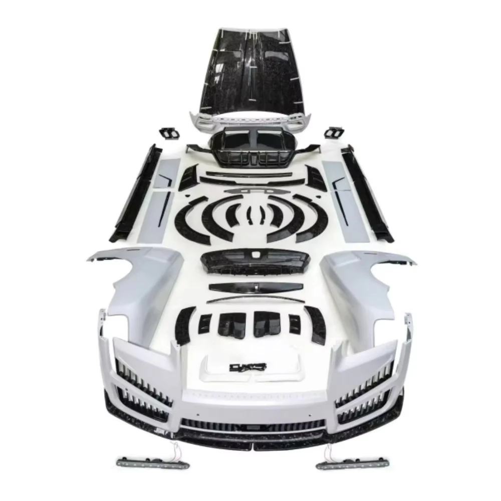 Forged Dry Carbon Fiber Front Bumper and Rear Side Skirts Mudguard for Rolls Royce Cullinan Upgraded 25 M Style Body Kit