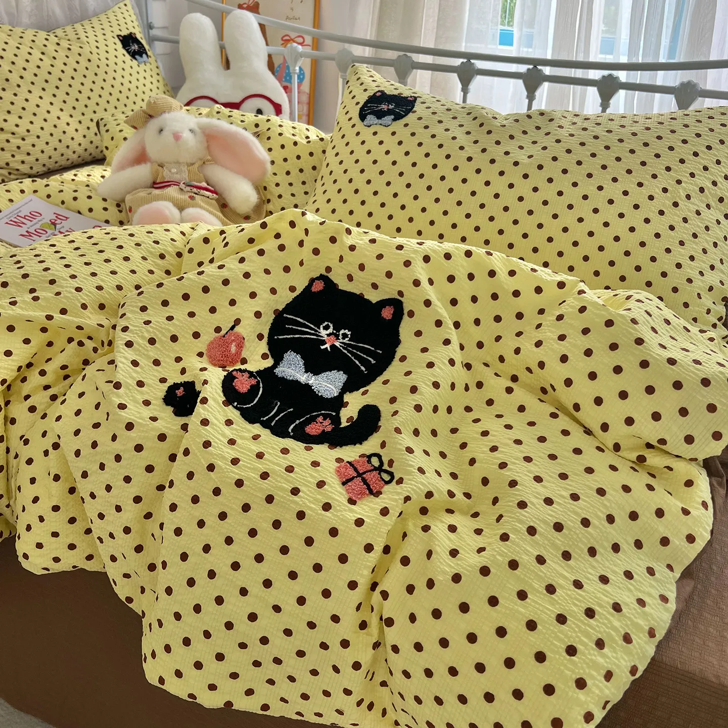 1pc Embroidered Quilt Cover for Home Soft Puff Gauze Duvet Cover High Quality bettwäsche Single/Full/Queen Comforter Cover 이불커버